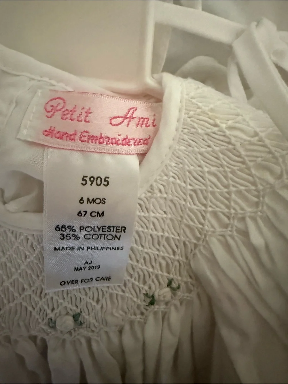 NWT Petit Ami Hand Embroidered Smocked Dress & Bonnet